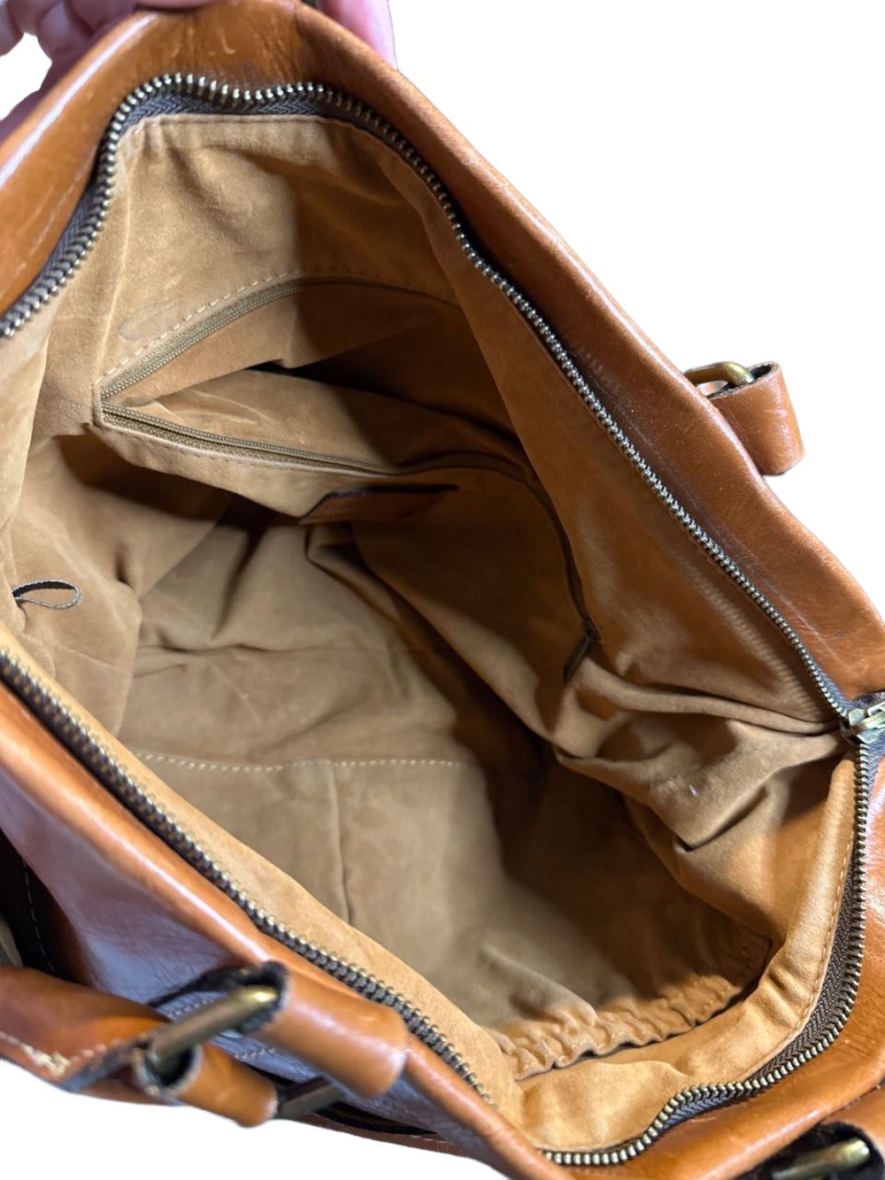 Patricia Nash ‘Carducci’ Brown Leather Shoulder Bag with Stud Accents - Picture 10 of 11